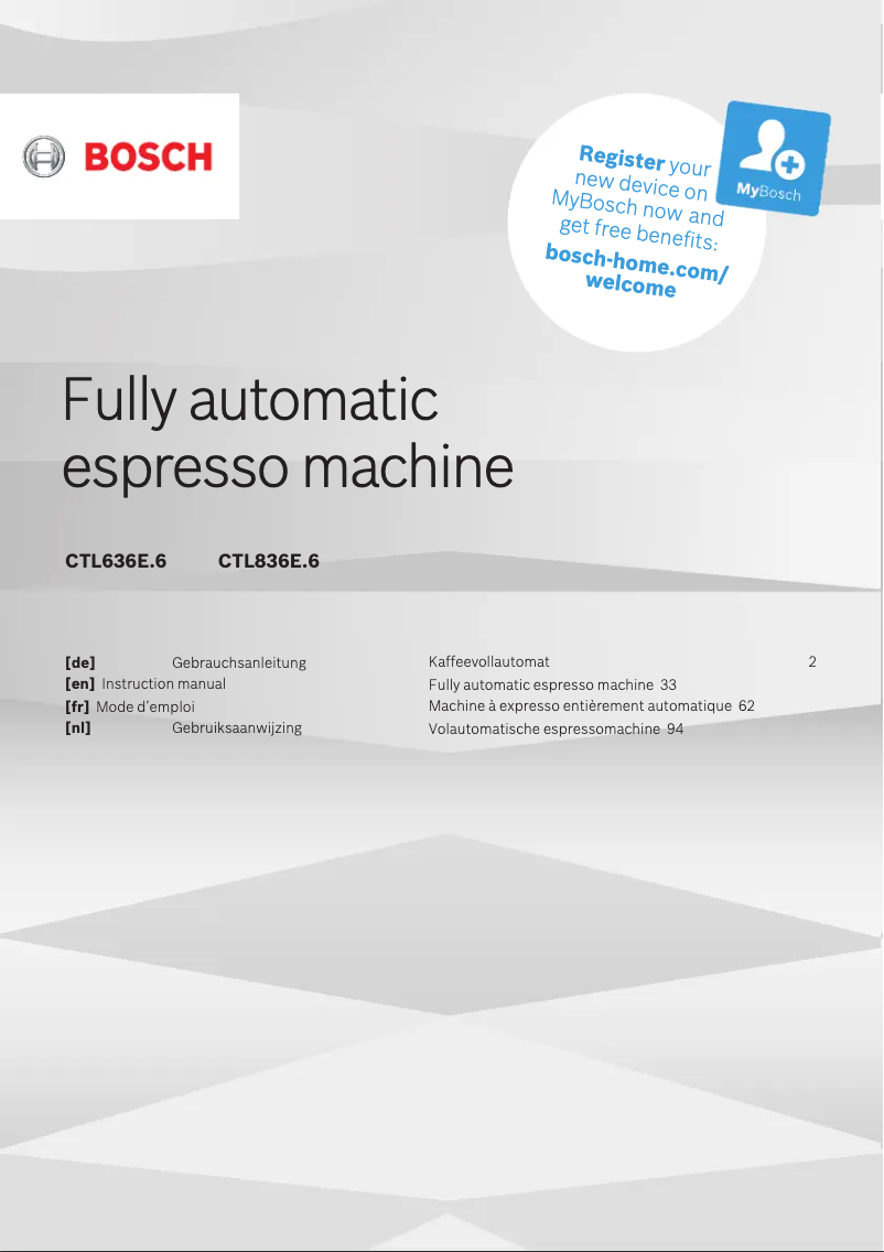 Página 1 del manual Manual de usuario Bosch AccentLine CTL836EC6