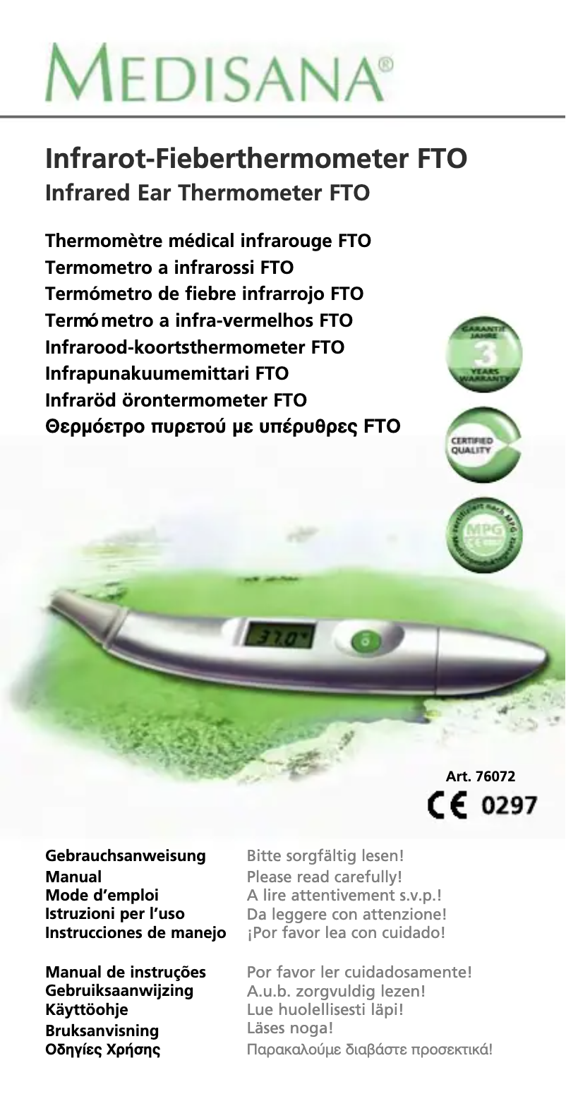 Página nº 1 - Manual de usuario Medisana FTO 76072