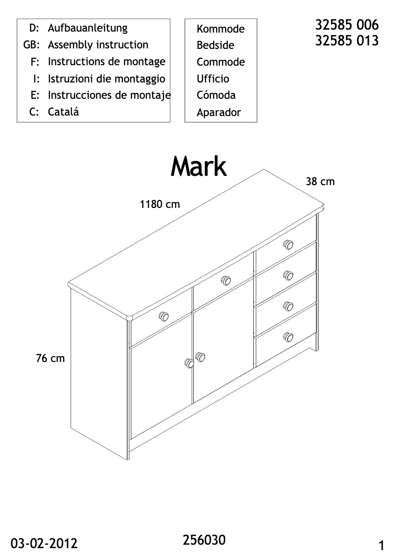 Imagen de la primera página del manual del dispositivo Tange (118x77x38)