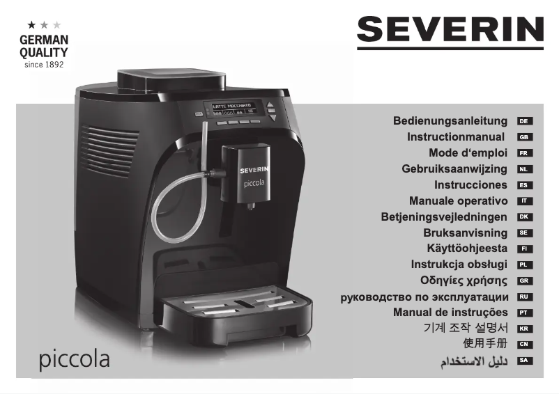 Imagen de la primera página del manual del dispositivo Piccola Premium KV 8062