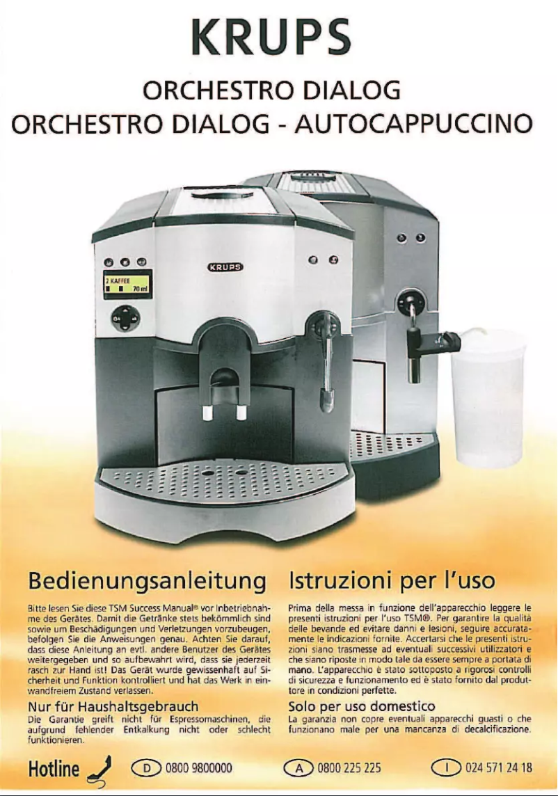 Página 1 del manual Manual de usuario Krups Orchestro Dialog FNF243