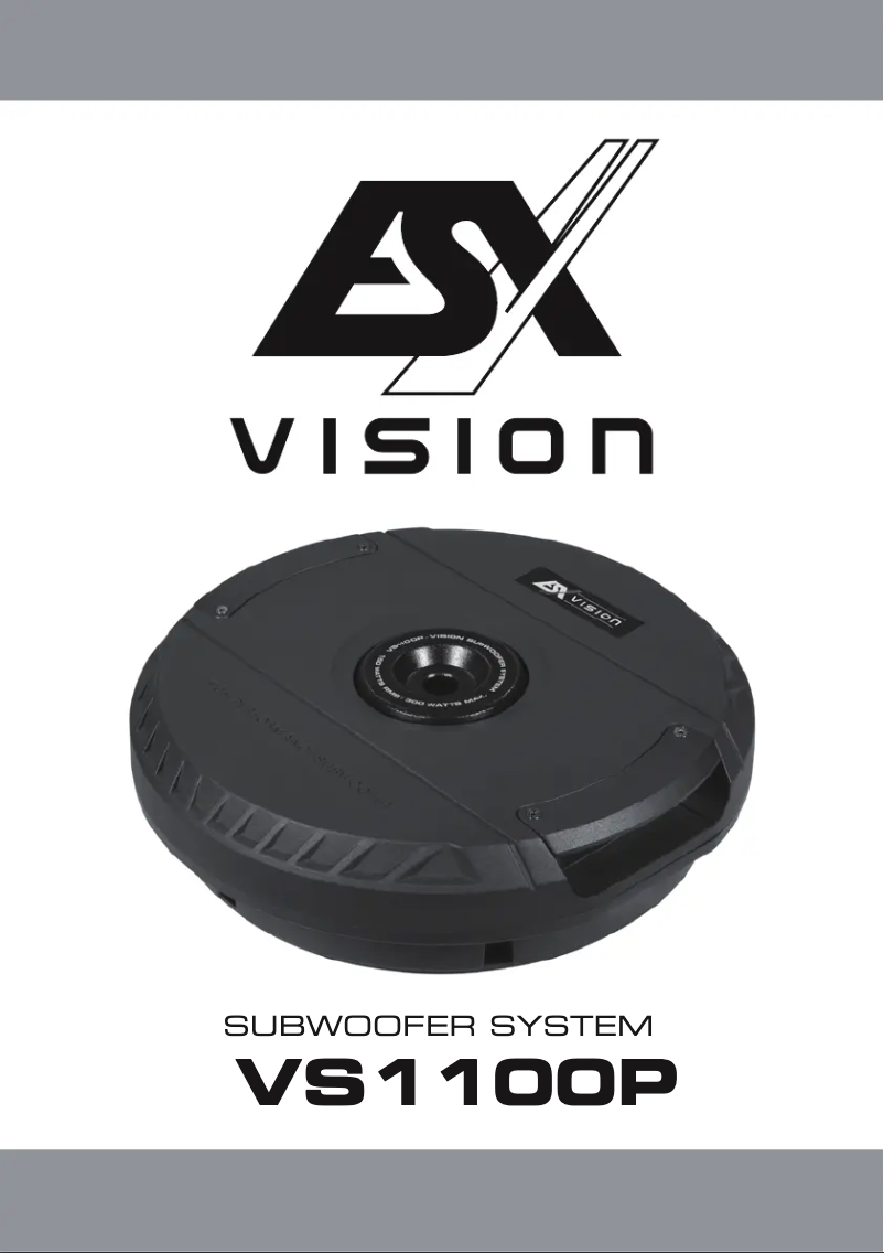 Página 1 del manual Manual de usuario ESX Vision VS1100P