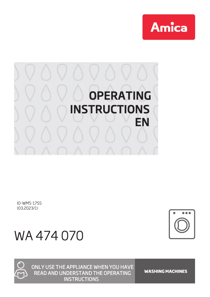 Página nº 1 - Manual de usuario Amica WA 474 070