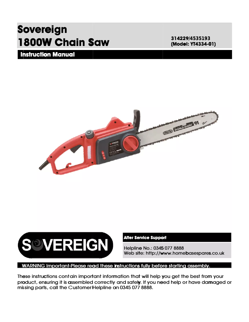 Página 1 del manual Manual de usuario Sovereign YT4334-01