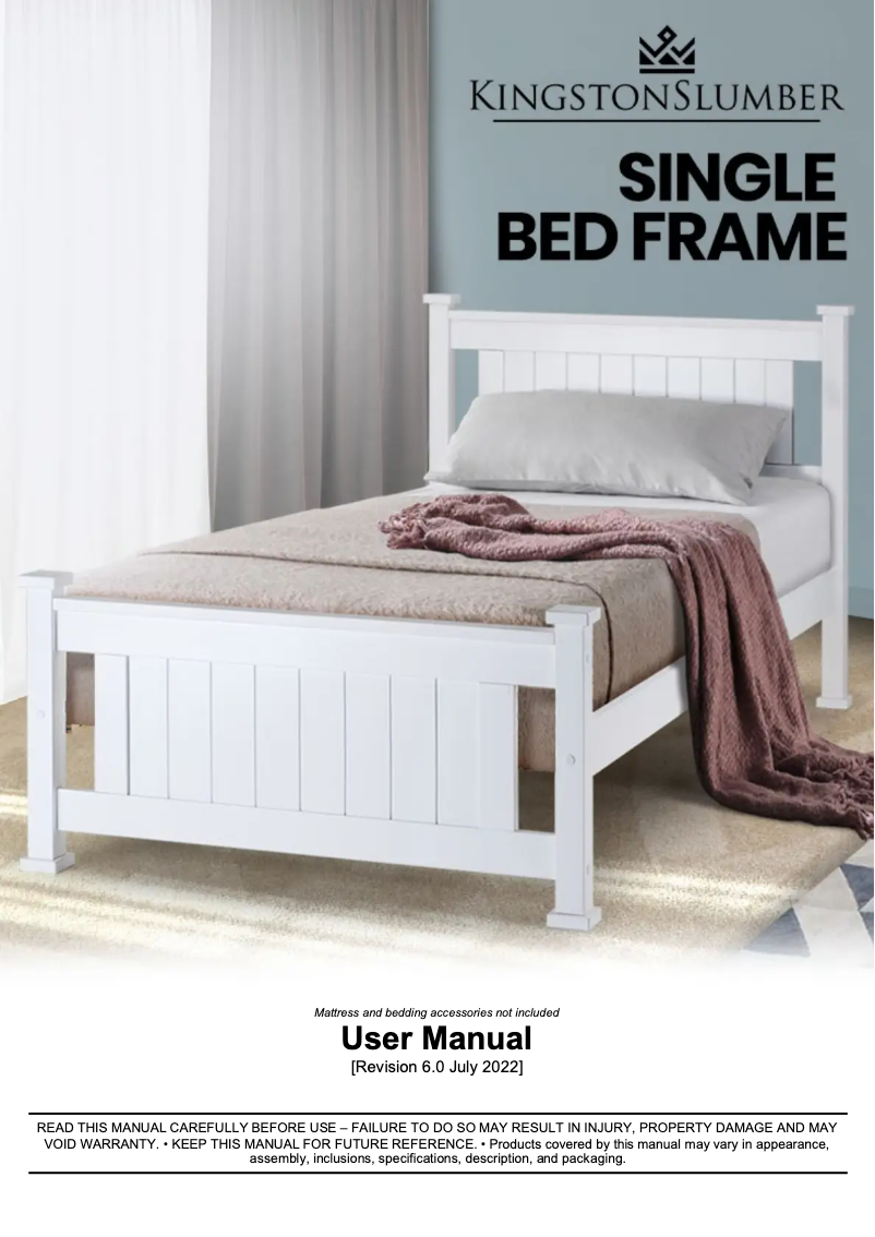 Página 1 del manual Manual de usuario Kingston Slumber FURBDFKNGA94W