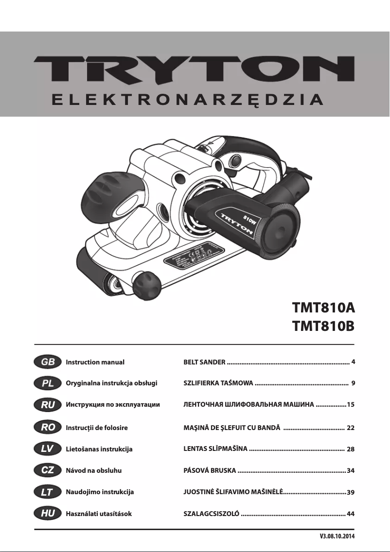 Imagen de la primera página del manual del dispositivo TMT810B