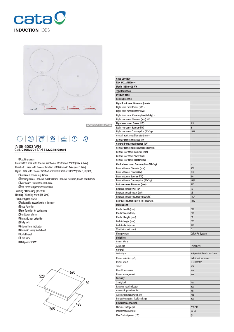 Imagen de la primera página del manual del dispositivo INSB 6003 WH
