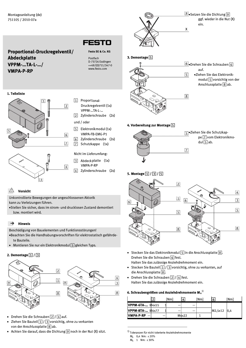 Imagen de la primera página del manual del dispositivo VMPA-P-RP