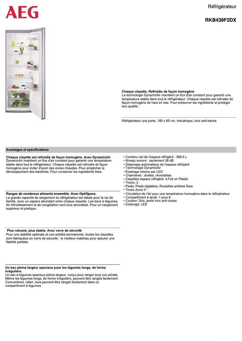 Imagen de la primera página del manual del dispositivo RKB439F2DX