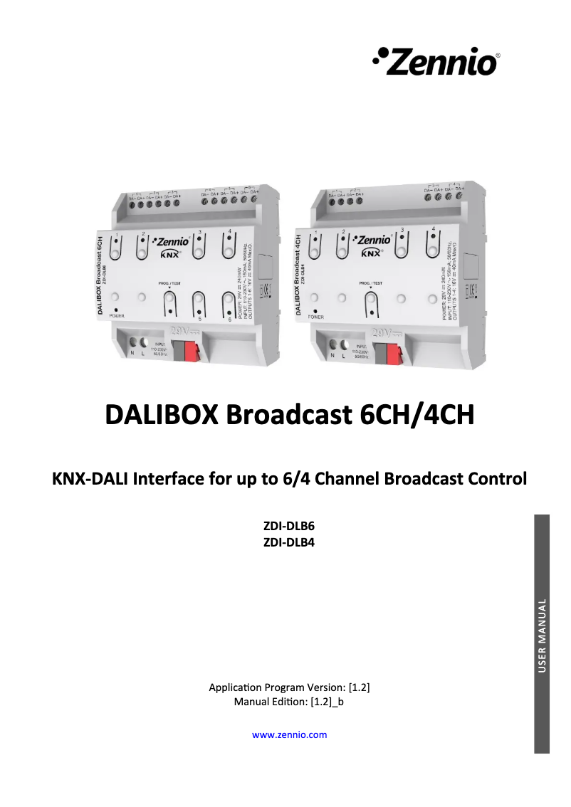 Imagen de la primera página del manual del dispositivo ZDI-DLB6
