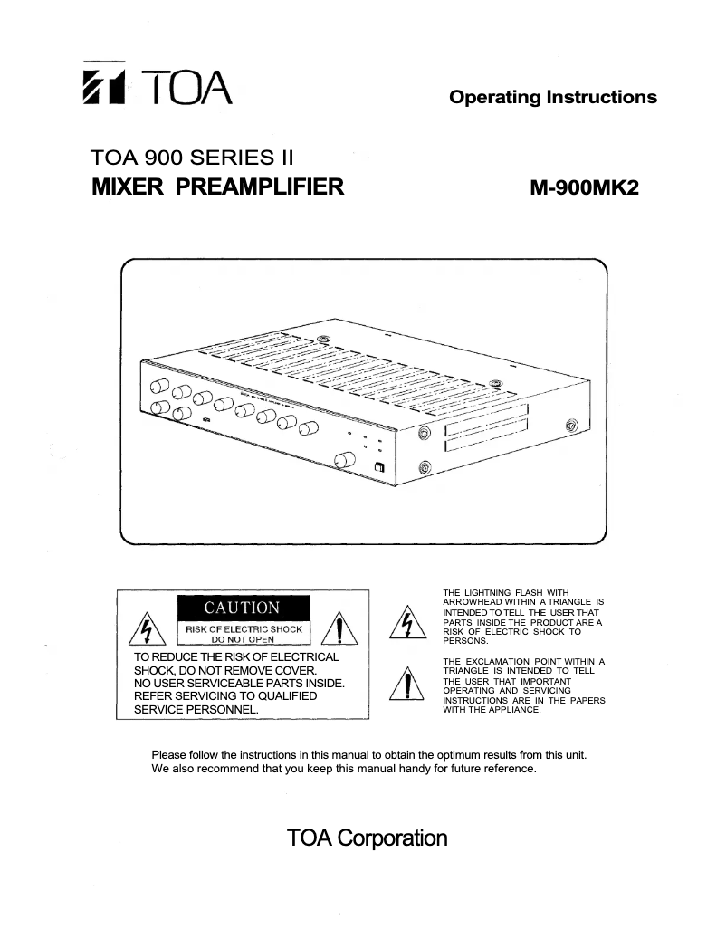 Imagen de la primera página del manual del dispositivo M-900MK2