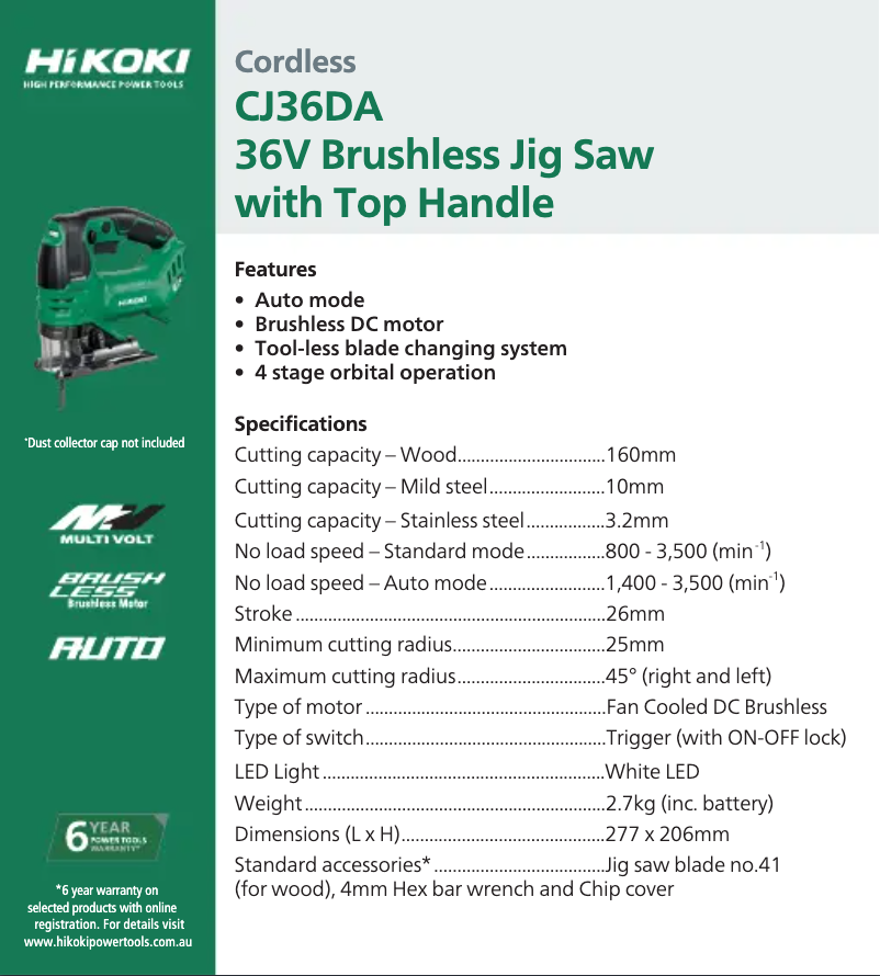 Imagen de la primera página del manual del dispositivo CJ36DA