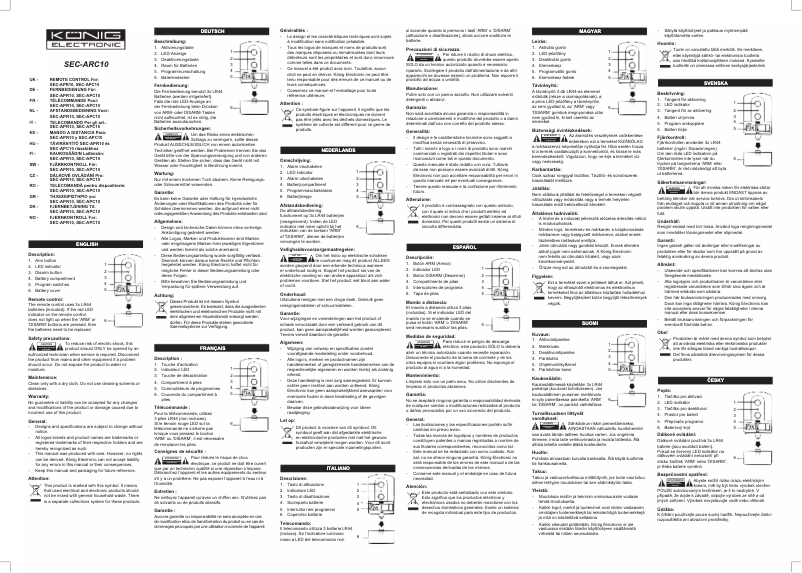Imagen de la primera página del manual del dispositivo SEC-ARC10