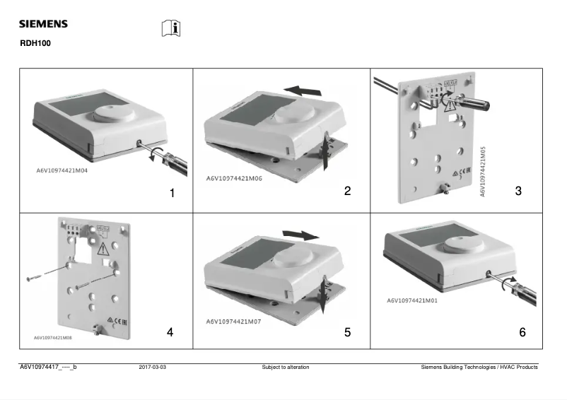 Imagen de la primera página del manual del dispositivo iQ500 RDH100