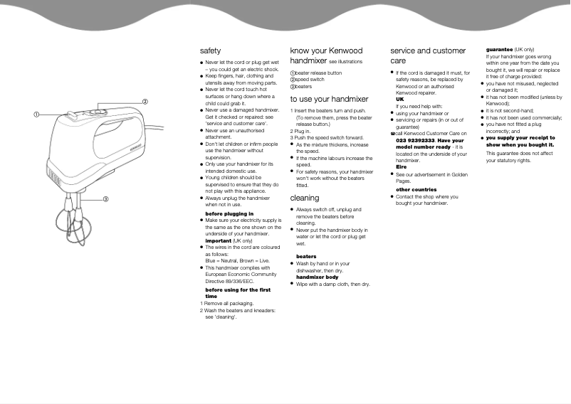 Imagen de la primera página del manual del dispositivo HM190