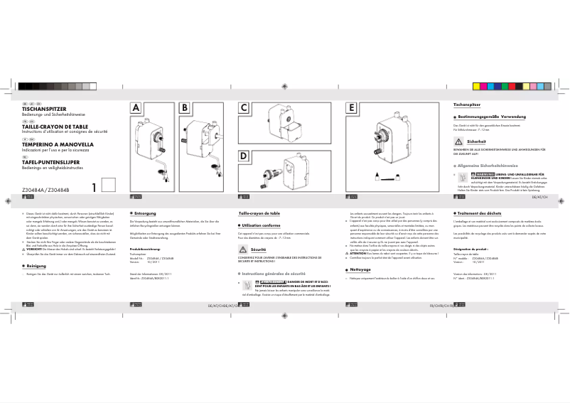 Imagen de la primera página del manual del dispositivo Z30484B