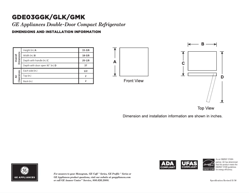 Imagen de la primera página del manual del dispositivo GDE03GMKED
