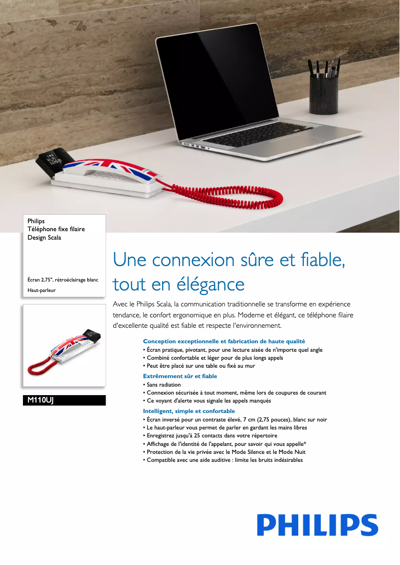 Página 1 del manual Ficha técnica Philips Scala M110UJ