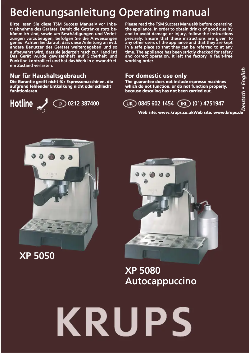 Imagen de la primera página del manual del dispositivo XP5050