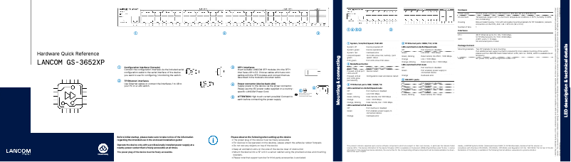 Imagen de la primera página del manual del dispositivo GS-3652XP