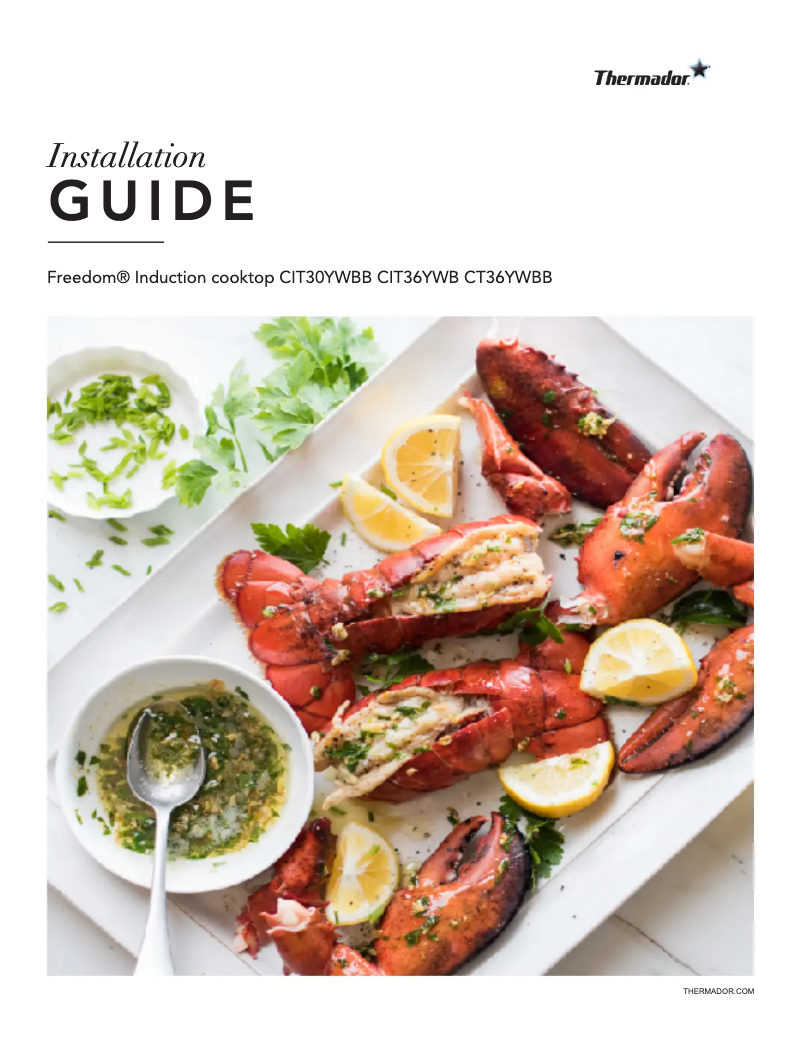 Página 1 del manual Guía de instalación Thermador CIT30YWBB