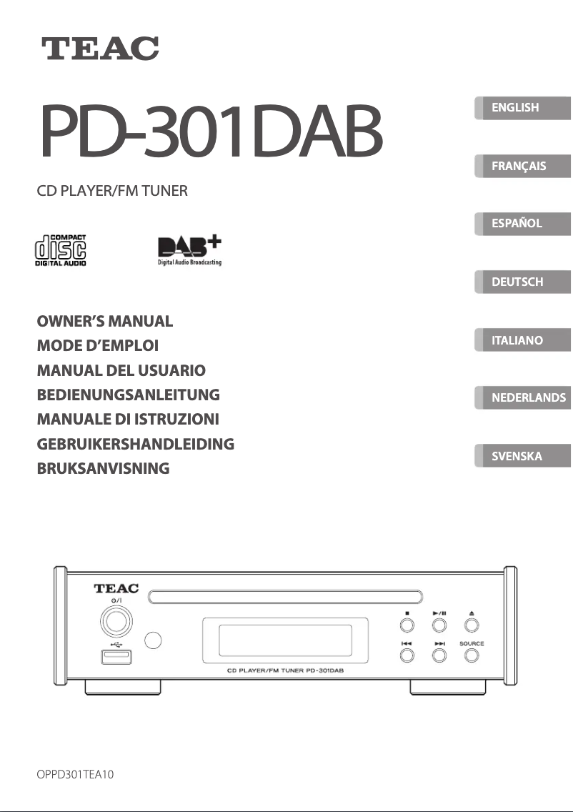 Página 1 del manual Manual de usuario Teac PD-301DAB