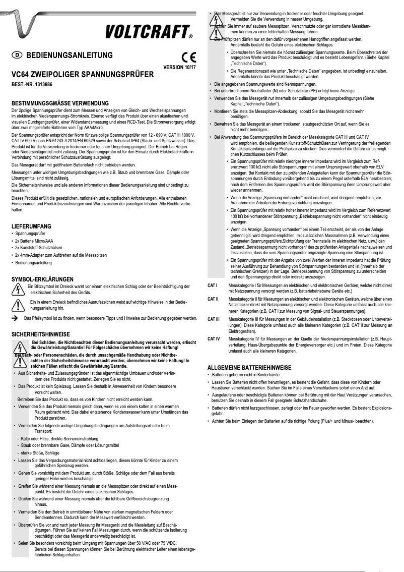 Página 1 del manual Manual de usuario Voltcraft VC-64