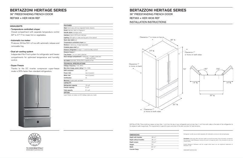 Imagen de la primera página del manual del dispositivo REF36