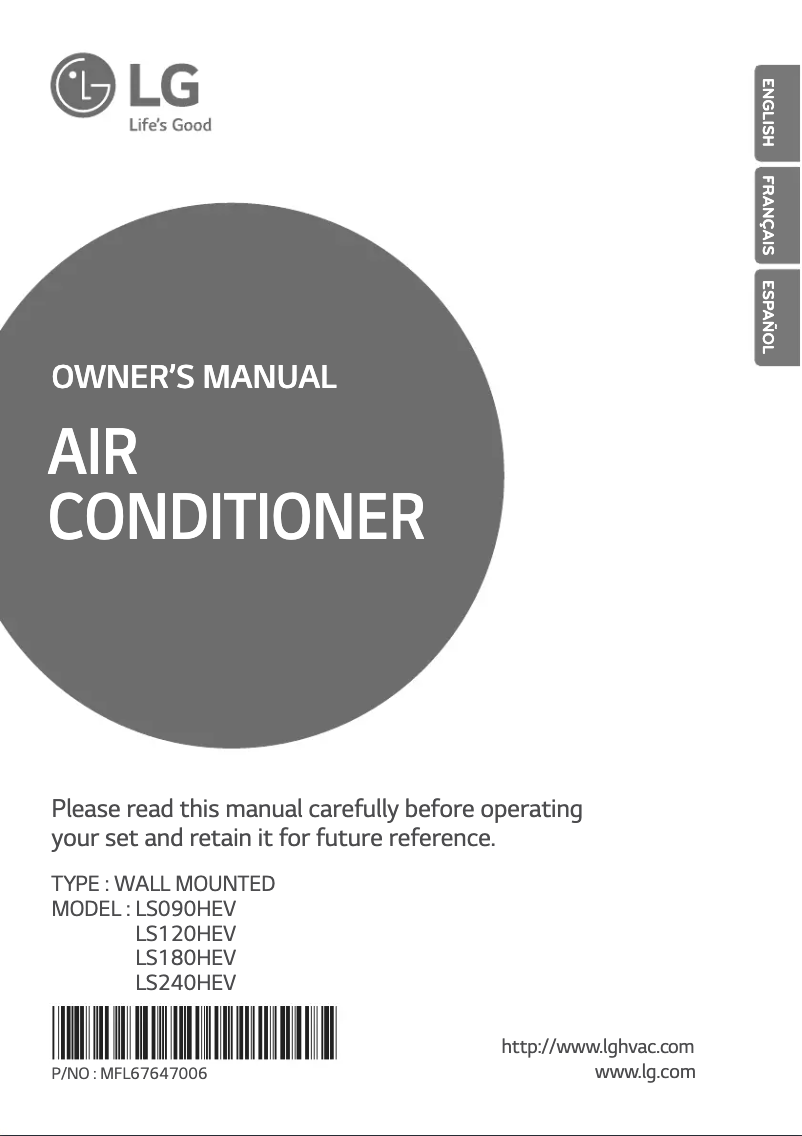 Página 1 del manual Manual de usuario LG LSN180HEV