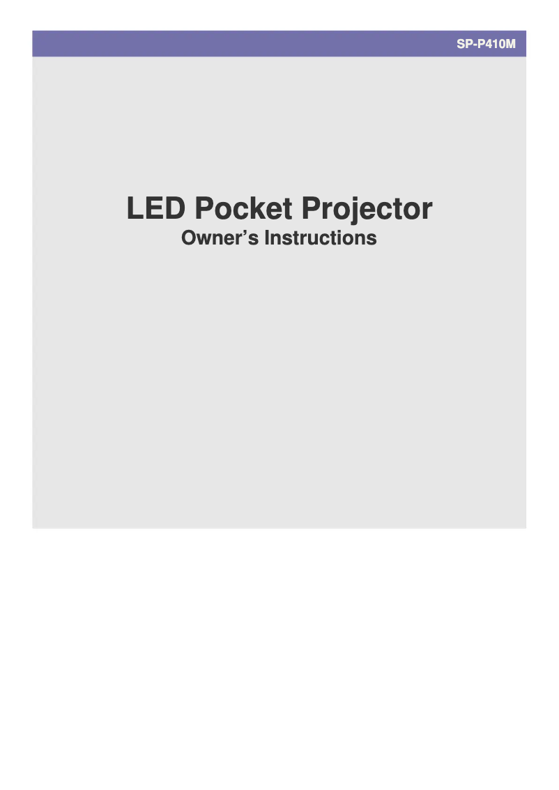 Imagen de la primera página del manual del dispositivo P410