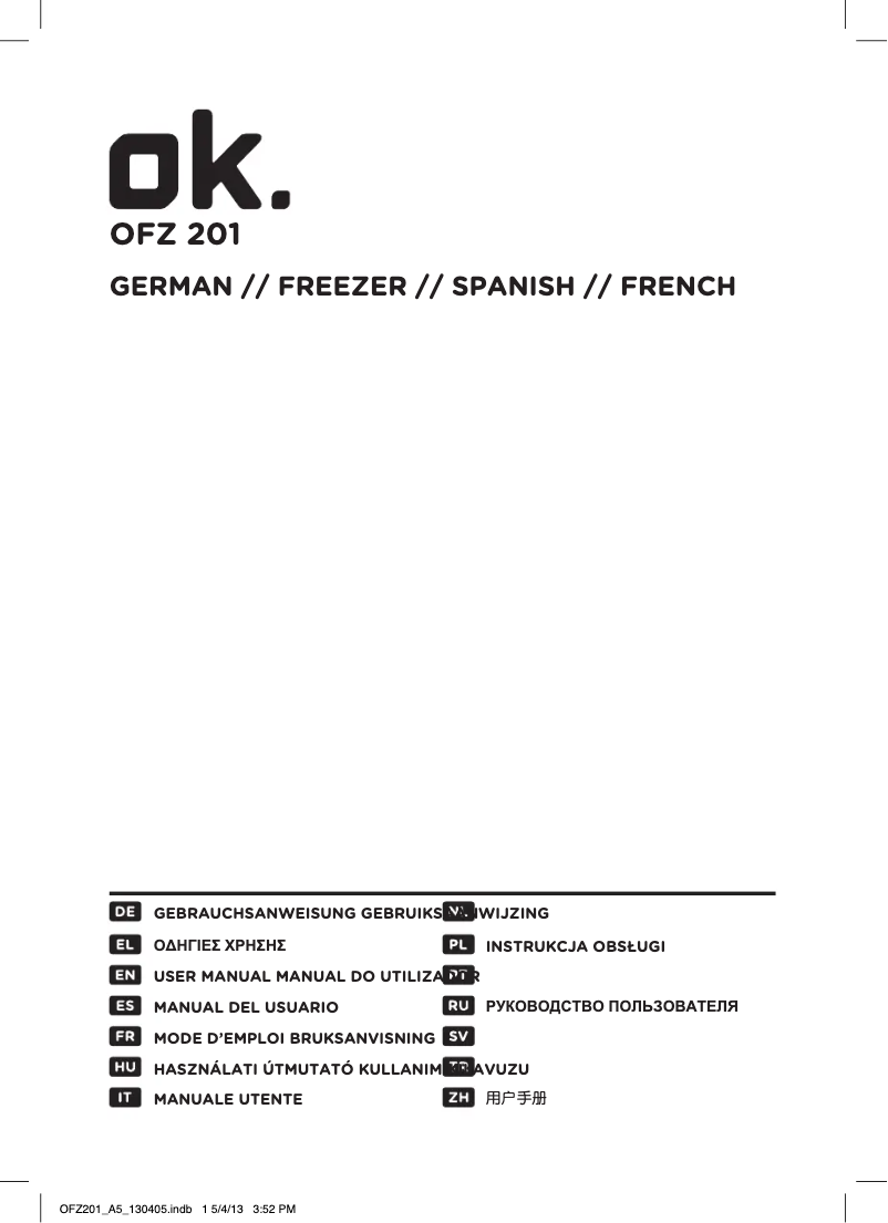 Imagen de la primera página del manual del dispositivo OFZ 201