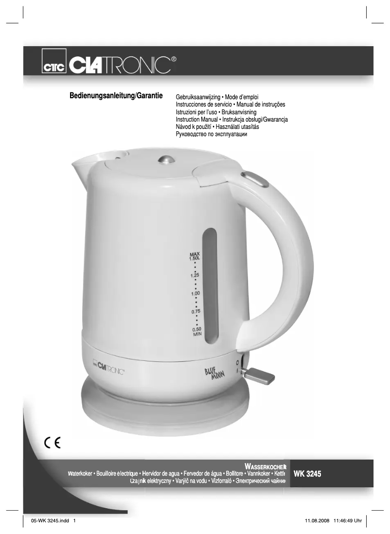 Imagen de la primera página del manual del dispositivo WK 3245