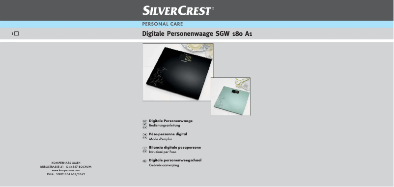 Página 1 del manual Manual de usuario SilverCrest SGW 180 A1
