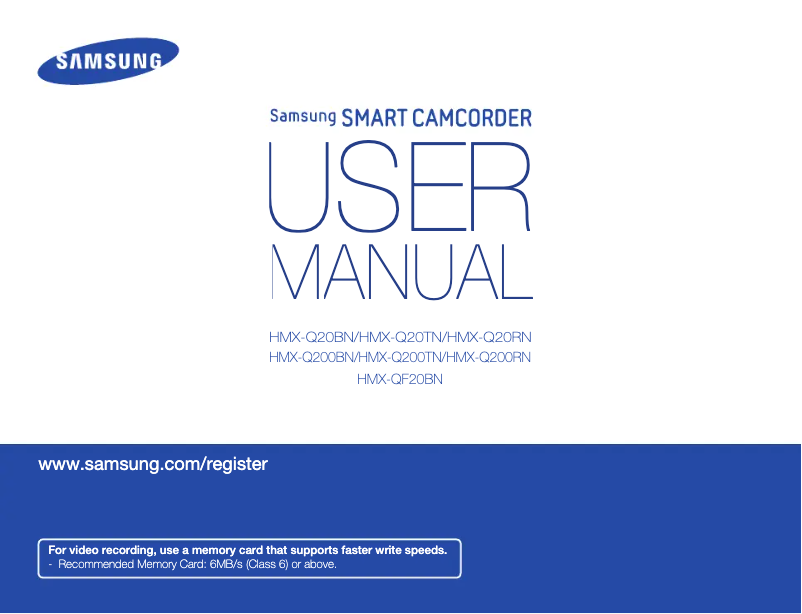 Página 1 del manual Manual de usuario Samsung HMX-Q200TN