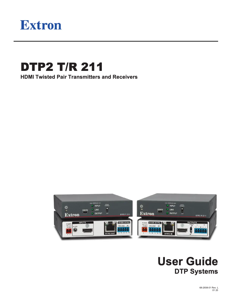 Página 1 del manual Manual de usuario Extron DTP2 R 211