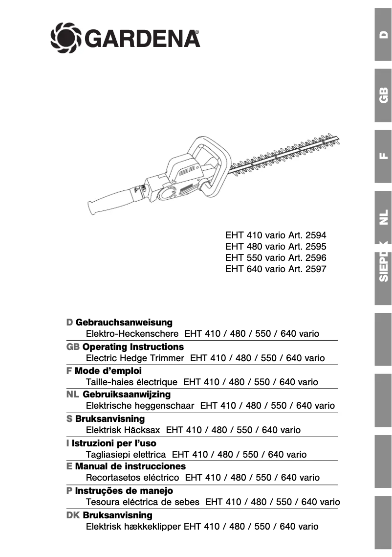 Página nº 1 - Manual de usuario Gardena EHT 550 vario