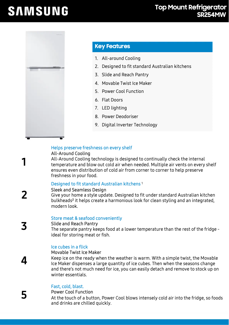 Imagen de la primera página del manual del dispositivo SR254MW