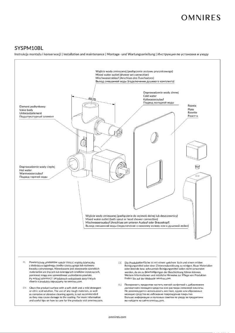 Imagen de la primera página del manual del dispositivo Parma SYSPM10BL