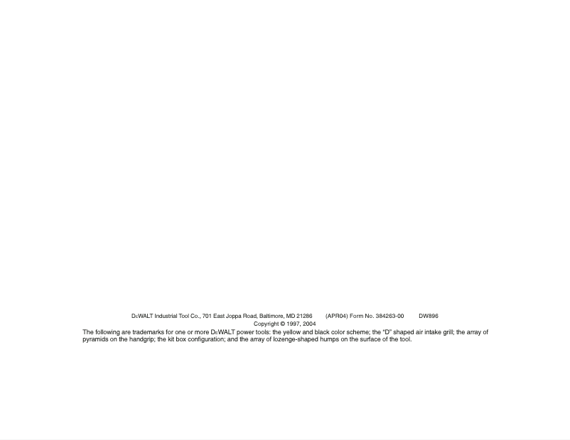 Página 1 del manual Manual de usuario DeWalt DW896