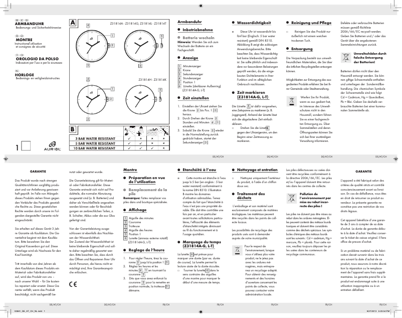 Imagen de la primera página del manual del dispositivo Z31814
