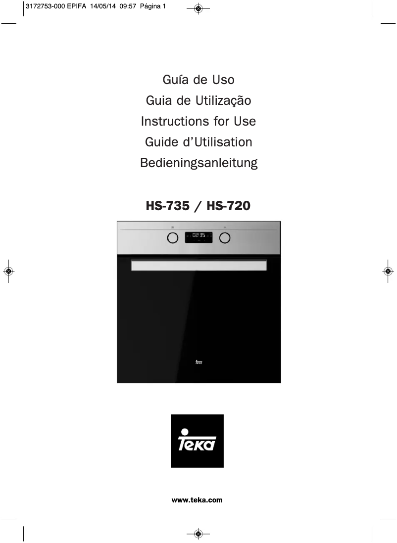 Imagen de la primera página del manual del dispositivo HS 720