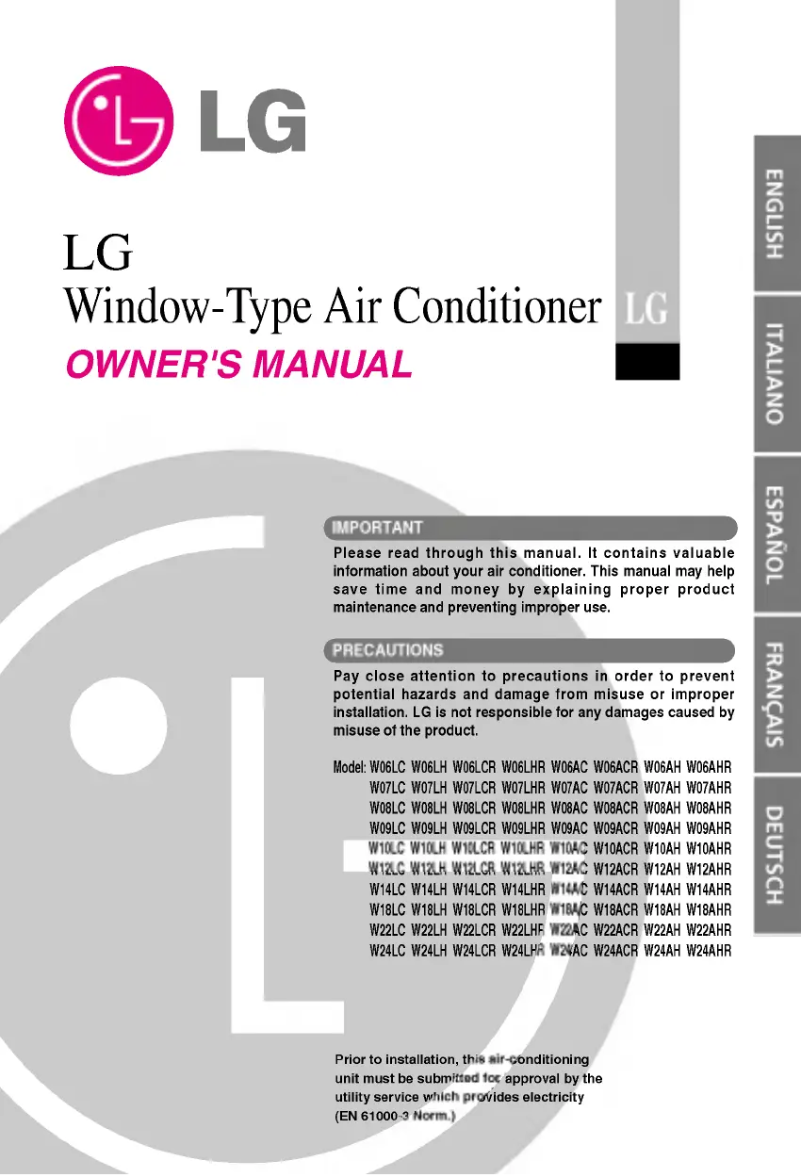 Página 1 del manual Manual de usuario LG AWC226NGAB0