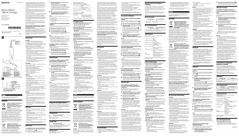 Imagen de la primera página del manual del dispositivo AC-UP100