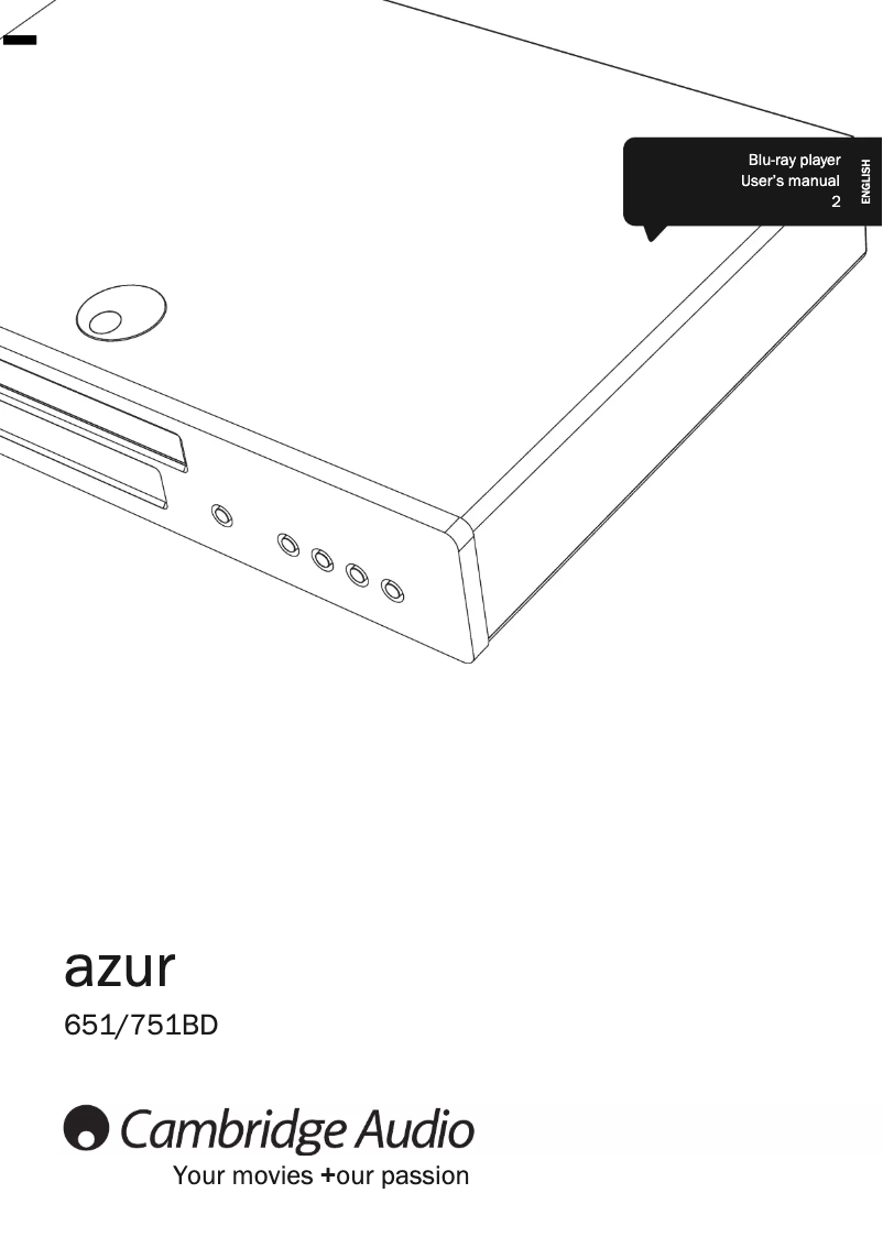 Imagen de la primera página del manual del dispositivo AZUR 751BD