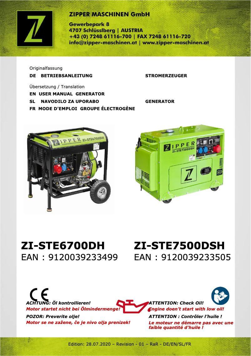 Página 1 del manual Manual de usuario Zipper ZI-STE7500DSH