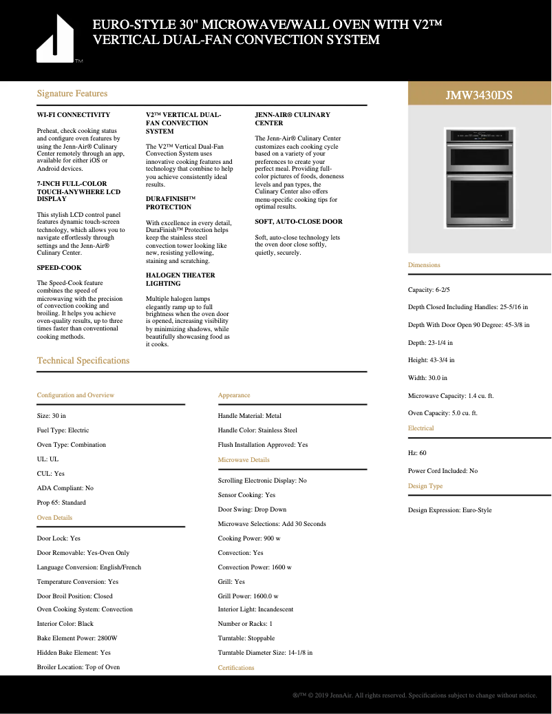 Imagen de la primera página del manual del dispositivo JMW3430DS