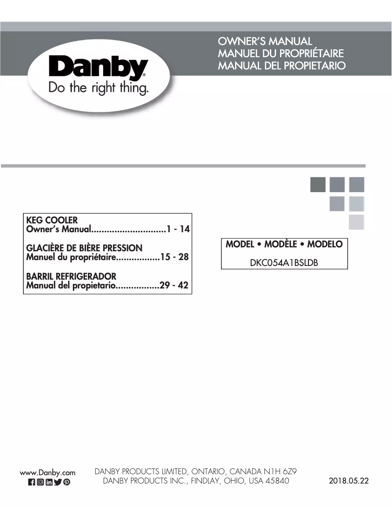 Página nº 1 - Manual de usuario Danby DKC054A1BSLDB