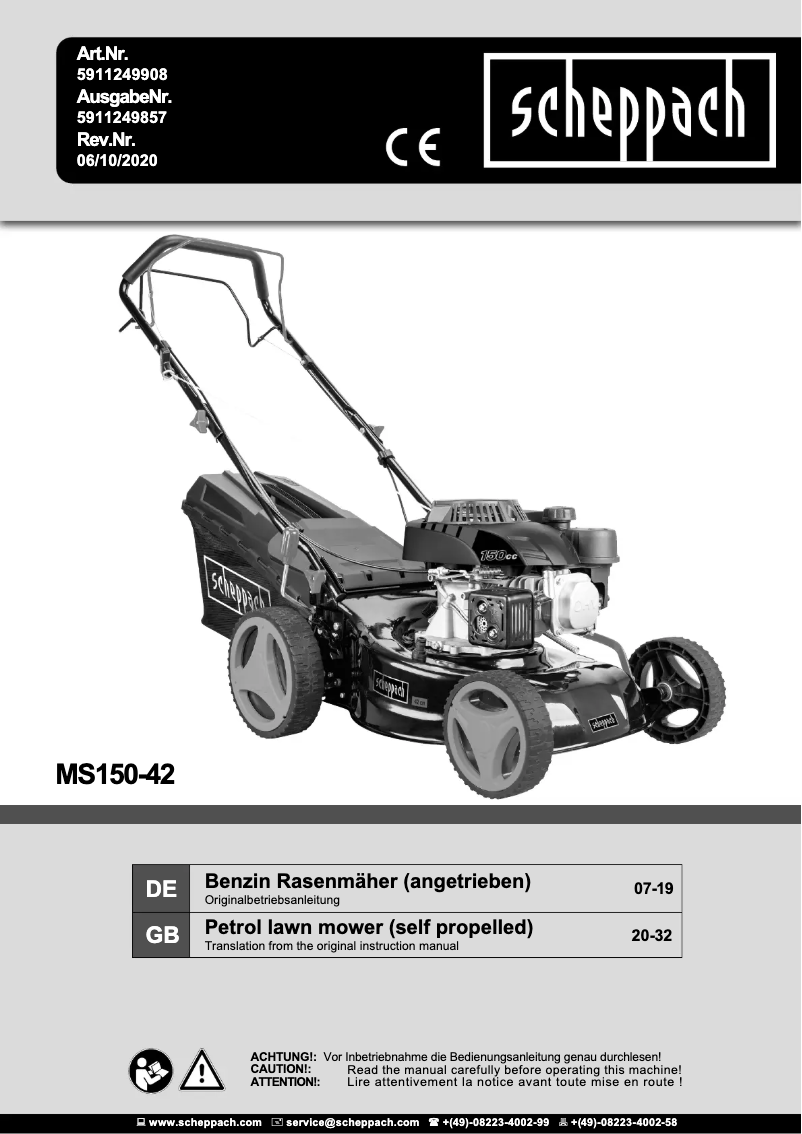 Página nº 1 - Manual de usuario Scheppach MS150-42