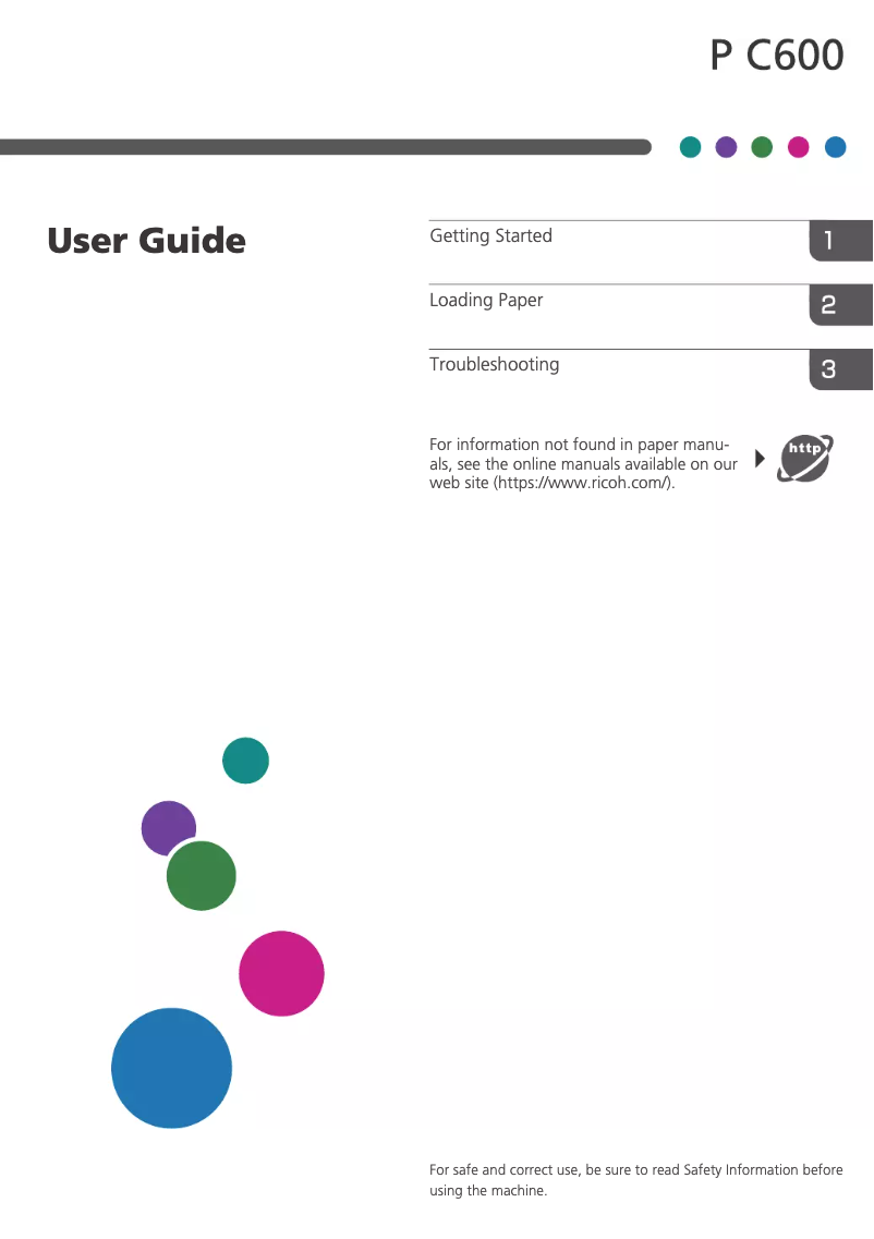 Imagen de la primera página del manual del dispositivo P C600