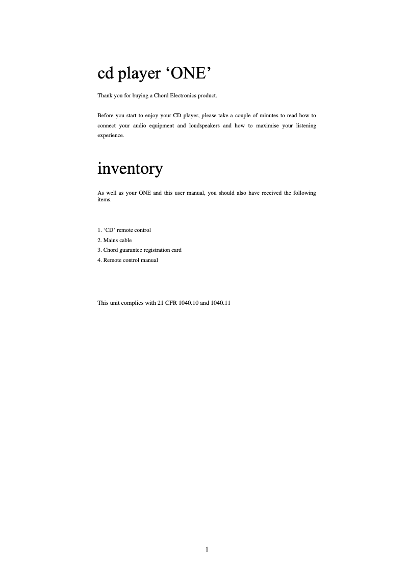 Imagen de la primera página del manual del dispositivo One